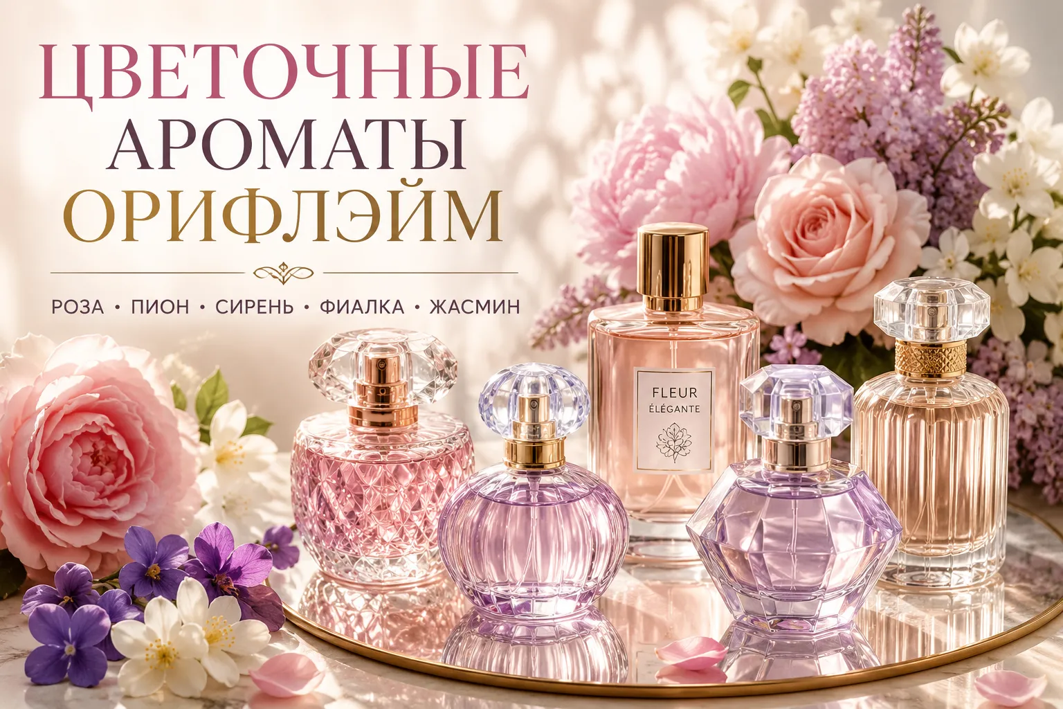 Цветочные ароматы Орифлейм: женские духи с розой, пионом, фиалкой и другими цветочными нотами