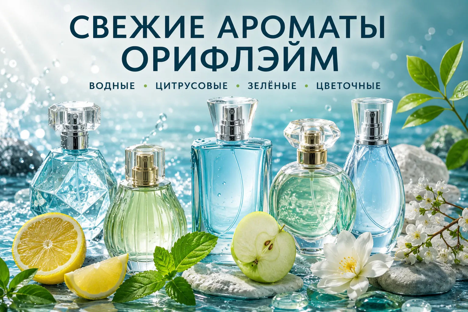 Свежие ароматы Орифлейм: женские духи с водными, цитрусовыми, зелёными и цветочными нотами